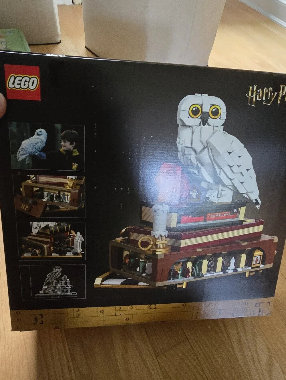 Lego White and Black Owl Display with Brown Book Base